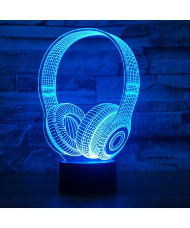 Headphones hologram 3d lamp bedside lamp night light for the children's room LED lamp for the living room
