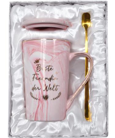 Bokalaka best friend gift coffee cup gifts for friends birthday gift for best friend in the world - 400 ml pink ceramic coffee cup with lid - Buy Online on GoSupps.com