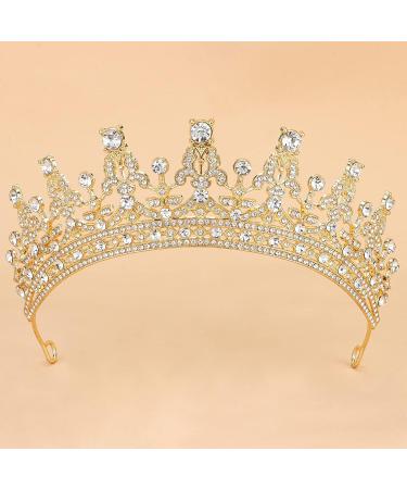 TOBATOBA Gold Tiara for Women - Rhinestone Metal Crown for Birthday, Prom, Quinceanera & Halloween Costumes | Princess Queen Headband for Mother's Day Gift - Buy Online on GoSupps.com