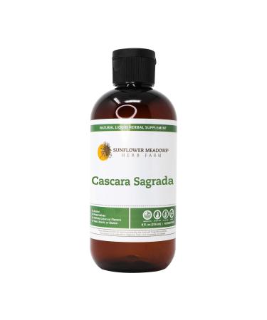 Sunflower Meadows Herb Farm Cascara Sagrada Liquid Herbal Supplement - 8oz- Alcohol-Free Non-GMO Made with Organic Ingredients