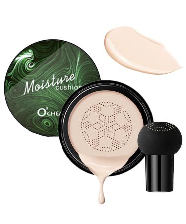 Mushroom Head Air Cushion CC Cream Moisturizing Concealer Makeup Base Even Skin Tone Brighten Waterproof Long Lasting Matte Oil Control Air Cushion CC Cream Foundation (Ivory)