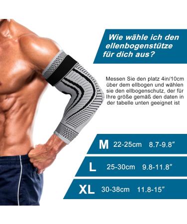 Ruilala Elbow Bandage Compression - Breathable Non-Slip Support for Tennis Golf Arthritis & Tendonitis - 2-Piece Set for Men & Women (Gray Large) - Buy Online on GoSupps.com