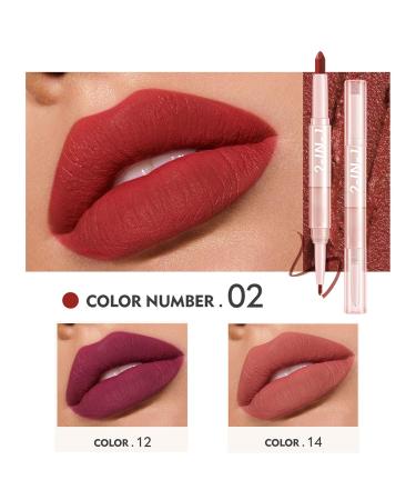 DAGEDA 2-in-1 Lip Liner & Lipstick Matte Velvet Lip Pencil for Women Waterproof & Long-lasting Double-ended Design Perfect Makeup Gift in (L) Color - Buy Online on GoSupps.com