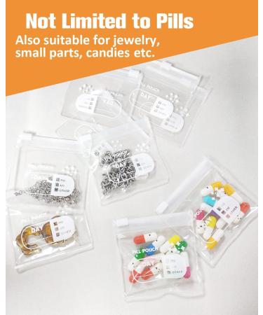 50 Piece Reusable Clear Pill Pouch Bags - Zippered Medicine Storage Organizer for Travel & Small Items - Buy Online on GoSupps.com