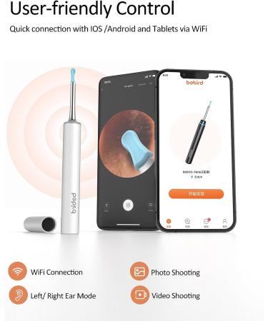 Bebird P30 Ear Wax Removal Tool | 1080P HD Ear Camera with 6 LED Lights | Compatible with iPhone & Android | White - Buy Online on GoSupps.com