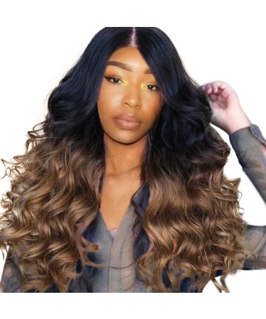 Kashyk Women Women Fashion Synthetic Brown Long Curly Hair Wig Synthetic Water Wave Long Hair Wigs Heat -resistant natural synthetic for women cosplay party wig fiber hair wig