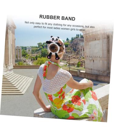 minkissy Giant Panda Head Rope Elastic Hair Band Tie Hair Elastics Black Tiara Scrunchies Hair Rubber Hair Accessories for Women Headband Hair Accessory for Women Miss Cute Ponytail Fabric - Buy Online on GoSupps.com