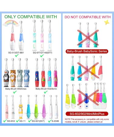 Buy 5 Replacement Brushes for SEAGO SG977/SGEK6/DT-K6 Children's Electric Toothbrush - International Shipping Available - Buy Online on GoSupps.com