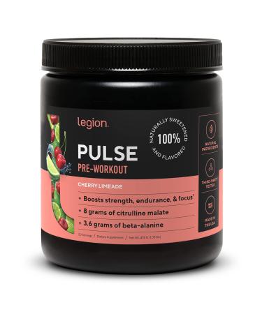 LEGION Pulse Pre Workout Supplement - All Natural Nitric Oxide Preworkout Drink to Boost Energy  Creatine Free  Naturally Sweetened  Beta Alanine  Citrulline  Alpha GPC (Cherry Limeade)