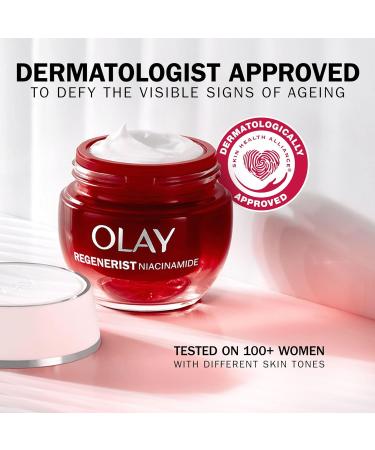 Olay Regenerist Niacinamide Night Cream Face Moisturiser Skincare with Niacinamide 99% Purity Antioxidant Vitamin E and Shea Butter. Anti Aging Skin Care: Renews Firms and Hydrates. 50ml - Buy Online on GoSupps.com