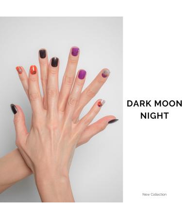 NAILOG Semi Cured Gel Nail Strips - Salon-Quality Long Lasting Nail Wraps - Dark Moon Night - 34 pcs - Buy Online on GoSupps.com