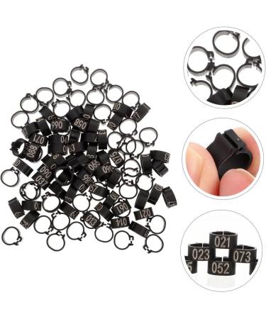Sosoport 100 Pcs Pigeon Anklet Feeder Legs Oyster Shell for Chickens Tag Band Charm Poultry Pen Plastic 1.3X1.3CM Black - Buy Online on GoSupps.com