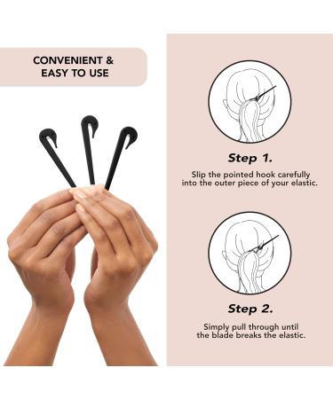 Kitsch Elastic Hair Tie Cutter Tool - 3pc Black Rubber Band Cutter for Kids & Toddlers - Easy Hair Tie Remover & Ponytail Cutter - Buy Online on GoSupps.com
