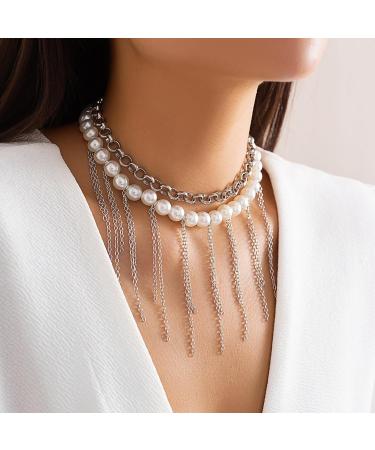 Vsilay Lianxue Vintage Imitation Pearl Necklace - Double Layer Clavicle Chain Fashion Jewelry for Women | Ship Worldwide - Buy Online on GoSupps.com