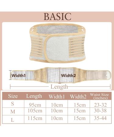 Gopaw Lumbar Spine Turmalin Self-Heating Support Belt - Magnetic Pain Relief Back Brace (Beige L) - Buy Online on GoSupps.com