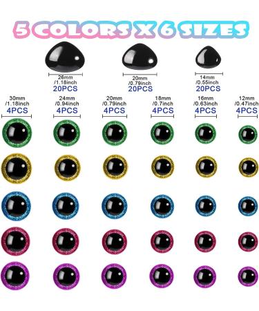 360 Pcs Large Plastic Safety Eyes 12-30mm for DIY Plush Animals and Doll Making - Buy Online on GoSupps.com