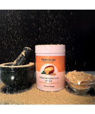 minature Indian Healing Clay Powder| Fuller' Earth Clay Mask| Bentonite Clay Multani Mitti |Pure & Natural Preservative Free | Cruelty Free | Made in India | 150gram(5.29 Oz) | - Buy Online on GoSupps.com