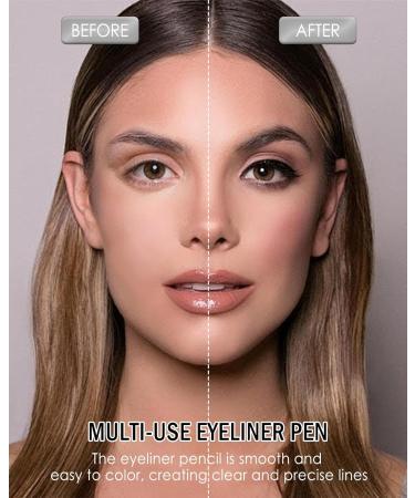  Lestpola 12 Pcs Matte Black Silky Soft Eyeliner Pencil with Sharpener Waterproof Long Lasting Multi-purpose Vegan Intense Eyeliner Intense Black for Women C - Buy Online on GoSupps.com