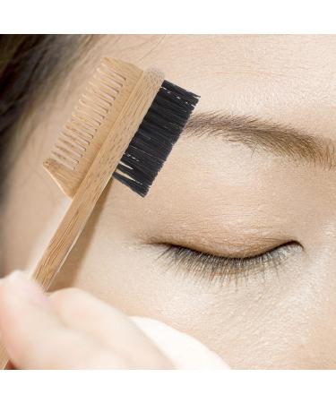 Bamboo Double Eyebrow Brush & Comb | Multi-Effect Eyebrow Trimming Tool for Women - Buy Online on GoSupps.com