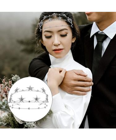 Beaupretty Rhinestone Star Crown Tiara: Bridal Headpiece Wedding Hairband in Silver - Buy Online on GoSupps.com