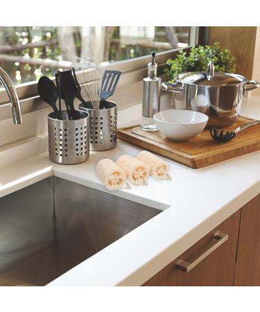 Natural Loofah Sponge - Large Eco-Friendly Exfoliating Scrubbers for Body Back & Face - 6 Reusable Spa Gifts - Buy Online on GoSupps.com