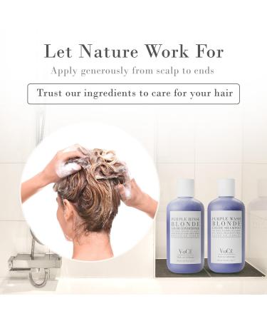 VoC Haircare Natural Purple Shampoo - Anti-Brass Shine Enhancing Vegan for Blonde & Gray Hair | Non-Toxic | 8.5 oz - Buy Online on GoSupps.com