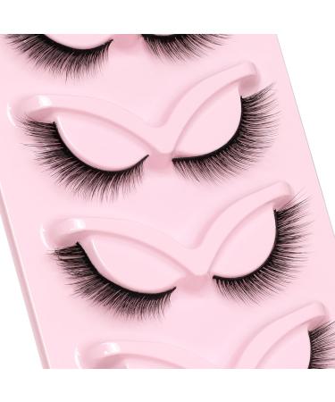 Shop Ahrikiss Fox Eye Wispy False Eyelashes Natural Faux Mink Cat Eye Lashes (5 Pairs) - International Shipping - Buy Online on GoSupps.com