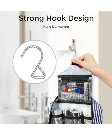 Maliton Waterproof Hanging Travel Toiletry Bag - 4 Compartments, 1 Hook - Navy Blue Stripe - Buy Online on GoSupps.com
