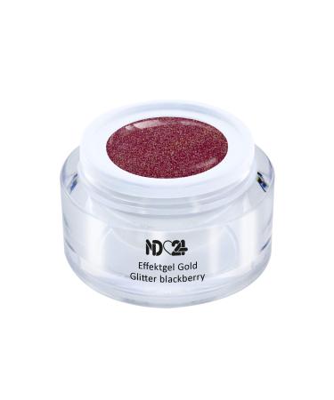 Uv Led Effect Gel Gold Glitter Blackberry - Blue - Studio Quality - Made In Germany - 5ml