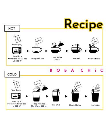 BOBA CHiC Instant Bubble tea kit - Real BOBA Ready in 30 seconds Brown Sugar Flavor boba - Premium Tea - Authentic Okinawa Brown Sugar Milk Tea- 5 sets to make 5 cups of 16oz large servings - Buy Online on GoSupps.com
