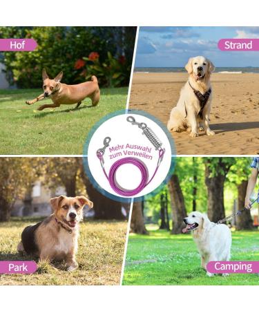 Mi Metty 50ft Dog Tie Out Leash with Shock-Damping Spring - Durable Linen for Medium to Large Dogs - Perfect for Courtyards - International Shipping Available - Buy Online on GoSupps.com