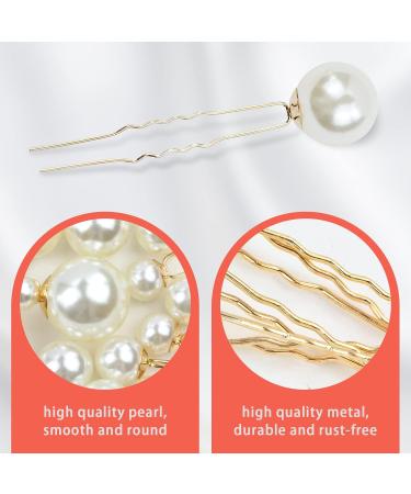 inSowni 54 Pieces Gold U-shaped Pearl Wedding Hair Pins Bridal Bobby Hair Pins Prom Formal Party Headpieces for Brides Briedesmaids Women Girls - Buy Online on GoSupps.com