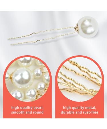 54-Piece Wedding Gold U-Shaped Pearl Hair Pins - Bridal Bobby Hairpins for Prom & Formal Parties - Buy Online on GoSupps.com
