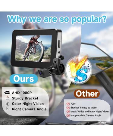 Bike Camera 1080P with 4.3 Monitor & Night Vision - Rear View Mirror for Mountain & Ebike - Buy Online on GoSupps.com