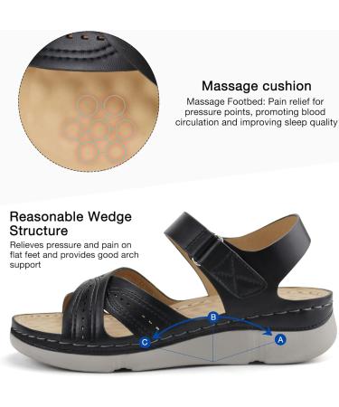 Ortho+rest Women's Orthopedic Sandals - Comfortable Arch Support & Orthotic Walking Sandals in Black (Size 7) - Shop Internationally - Buy Online on GoSupps.com