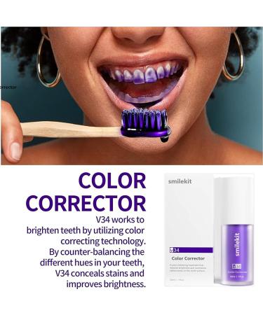 Smilekit Purple Teeth Whitening Toothpaste - Stain Removal for Coffee & Smoking Yellow Teeth (1 PC) - Buy Online on GoSupps.com