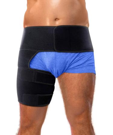 Plus Size Hip Brace Thigh Compression Sleeve for Pain Relief - XL Right Size for Men and Women - Buy Online on GoSupps.com