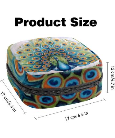 Stylish Menstruation Pad Bag with Zipper | Floral & Peacock Design | Women's Tampon & Napkin Organizer - Buy Online on GoSupps.com