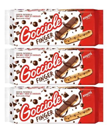 CAIYA 3X Pavesi Gocciole Finger Biscuits with a base and chocolate drops 120 g New for 2022 3 Packs