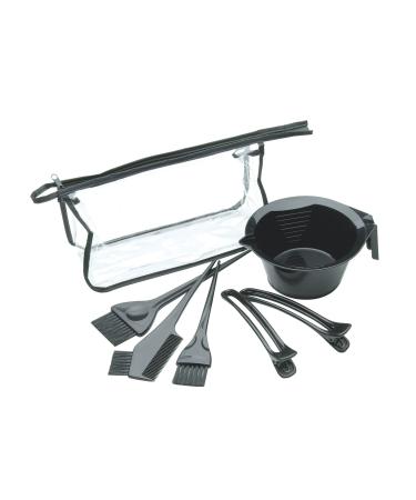 Diane Hair Coloring Kit  7 Piece Set  DIY Color, Dye, Highlighting Supplies, 3 Tint Brushes, 2 Clips, 1 Tint Bowl, Clear Zip Storage Bag, D851