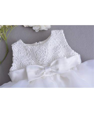 Selene Rose Floral Ivory Christening Baptism Dress | Baby Girl Special Occasion Gown - 12 Months - Buy Online on GoSupps.com