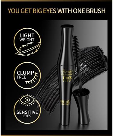 Mascara imperm able volume il noir noir yeux durable noir yeux noir volume et longueur naturels anti-taches pas de flocons pas de grumeaux utilisation toute la journ e - Buy Online on GoSupps.com