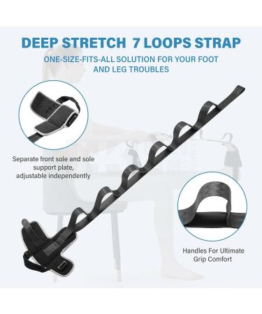 Foot and Calf Stretcher for Physical Therapy - Yoga Stretch Strap for Hamstring Achilles and Plantar Fasciitis Relief - Buy Online on GoSupps.com