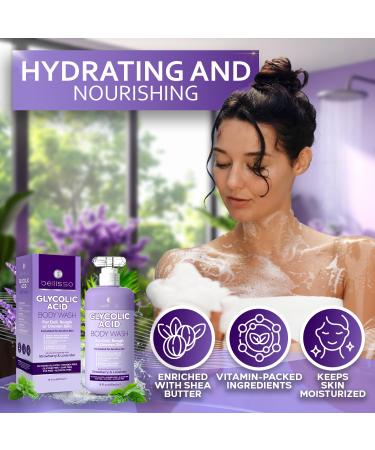 BELLISSO Glycolic Acid Body Wash - Exfoliating AHA Liquid Soap for Rough and Bumpy Skin - Gentle Exfoliant - Bump and Lump Eraser Formula - 16 Fl Oz - Buy Online on GoSupps.com