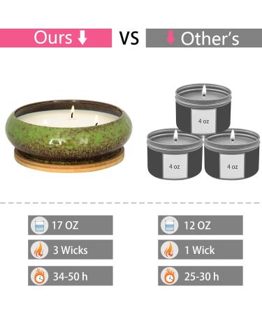 Shop Large 3 Wick Peppermint Scented Candles - 17 oz Aromatherapy Gifts for Women | Natural Soy Long Lasting Home Decor - Perfect for Mother s Day & Birthdays - Buy Online on GoSupps.com