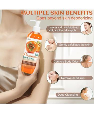 URZTUL Persimmon Body Wash for Body Odor Control Natural Bath Deodorant Bar Soap for Strong Odor Smelly Feet Purifying Deodorizing Old People Smell Eliminator for Women & Men - Buy Online on GoSupps.com