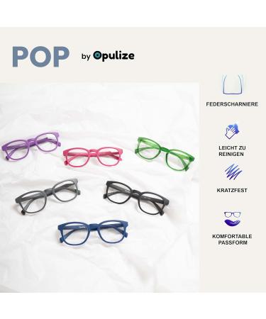 Opulize Pop Reading Glasses 5 Pack - Stylish Matt Frames Spring Hinges Scratch-Resistant - Blue Pink Purple Green Gray - +3.50 Diopters for Men & Women - Buy Online on GoSupps.com