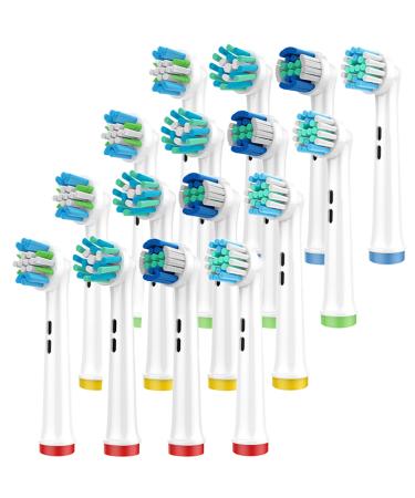 Replacement Brush Heads for Oral B Braun Electric Toothbrush 16 Pack Professional Electric Toothbrush Heads Soft Bristles Clean Brush Heads Refills