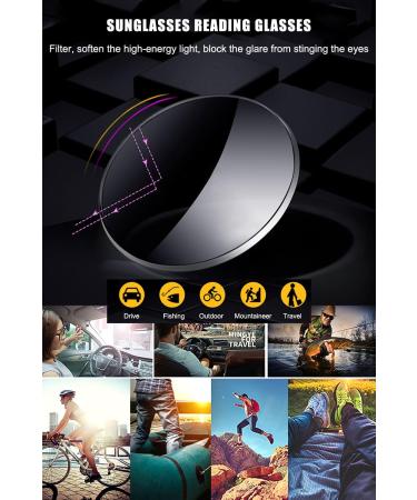 Vevesmundo Tinted Reading Glasses with UV Protection - Gray Leopard Sunny Reading Glasses for Men & Women | 3.5x Visual Aid - Buy Online on GoSupps.com