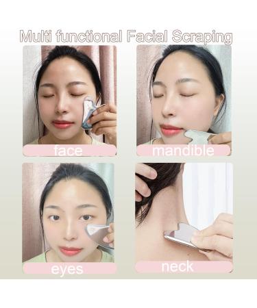 304 Stainless Steel Gua Sha Facial Tool - Spa Quality Skin Care for Face Eyes & Neck | Heart-Shaped Design Gift - Buy Online on GoSupps.com